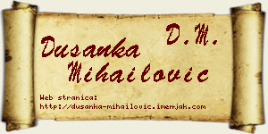 Dušanka Mihailović vizit kartica